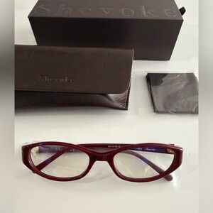 Shevoke Silon maroon burgundy blue light glasses red